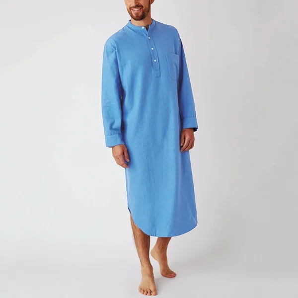chemise de nuit pour hommes col montant