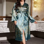 Satin kimono et chemise de nuit ensemble