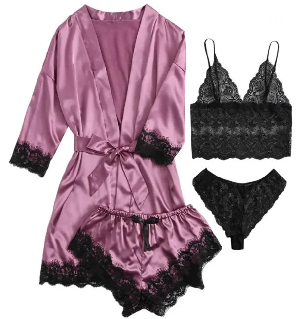 Ensemble pyjama sexy en dentelle pour femmes