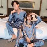 Pyjama homme rayures bleues