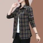 Bluse femme à carreaux mode