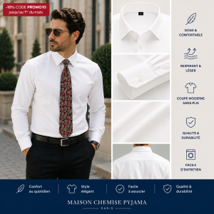 Chemise hommes sans plis à manches longues 2026