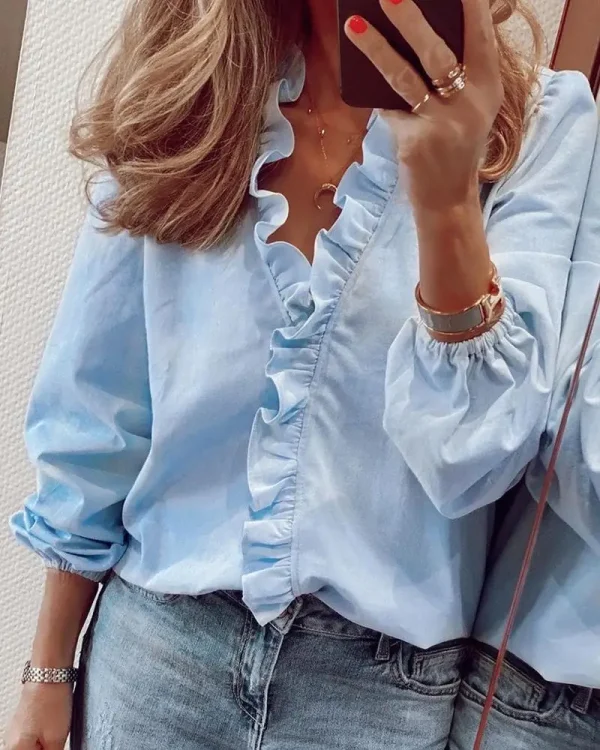 chemise à volants pour femmes