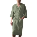 chemise de nuit en coton et lin