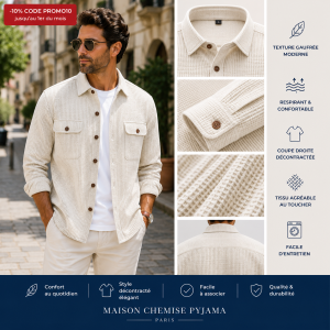 Chemise homme texture gaufrée