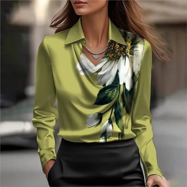 chemise femmes satin manches longues
