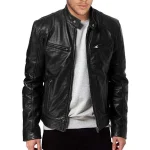 manteau en cuir anti-vent