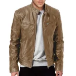 revers vestes en cuir