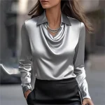 chemise satin col V