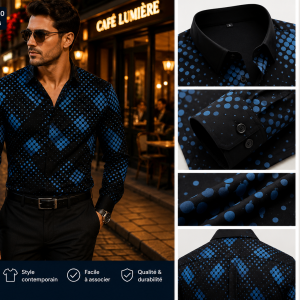 chemise homme dégradé manches longues