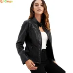 veste en cuir abricot