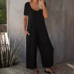 salopette femme couleur unie mode