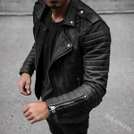 veste cuir homme élégant