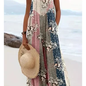 Salopette à imprimé floral pour femmes
