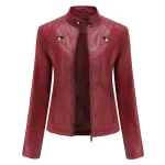 veste en cuir café