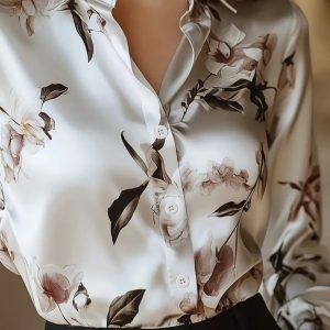 Chemise  à imprimé floral en satin