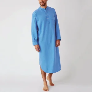 chemise de nuit pour hommes col montant