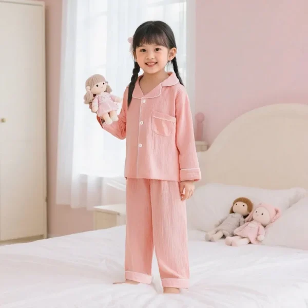 Pyjama coton enfants manches longues