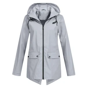 Veste couleur unie coupe-vent imperméable
