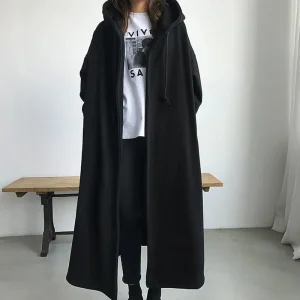 Manteau grande taille femme L à 6XL noir en polaire