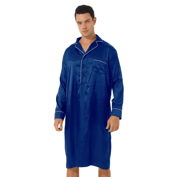 chemise de nuit en satin pour homme
