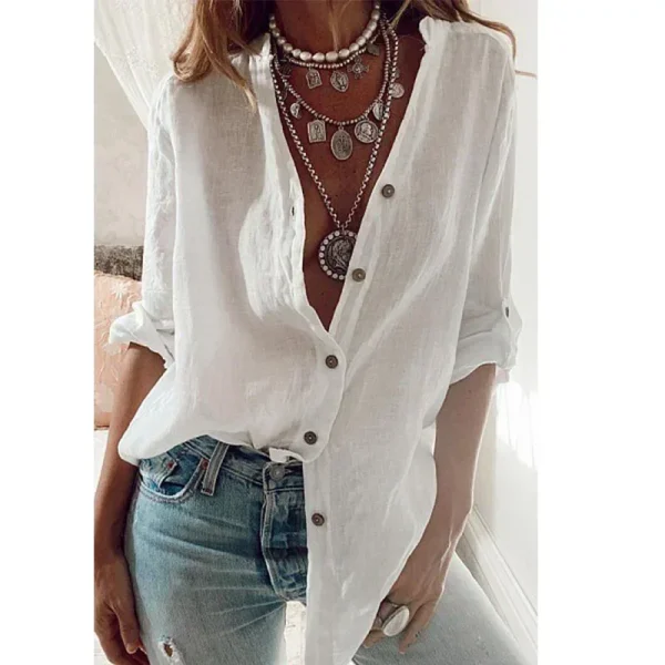 chemise été coton lin femme