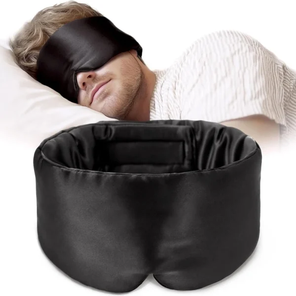Masque de nuit en soie de mûrier 100 %, doux et occultant